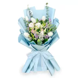 Serendipity (5 White Tulips)